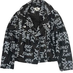Disney Rock the Town Descendants Faux Leather Moto Jacket Girls XL